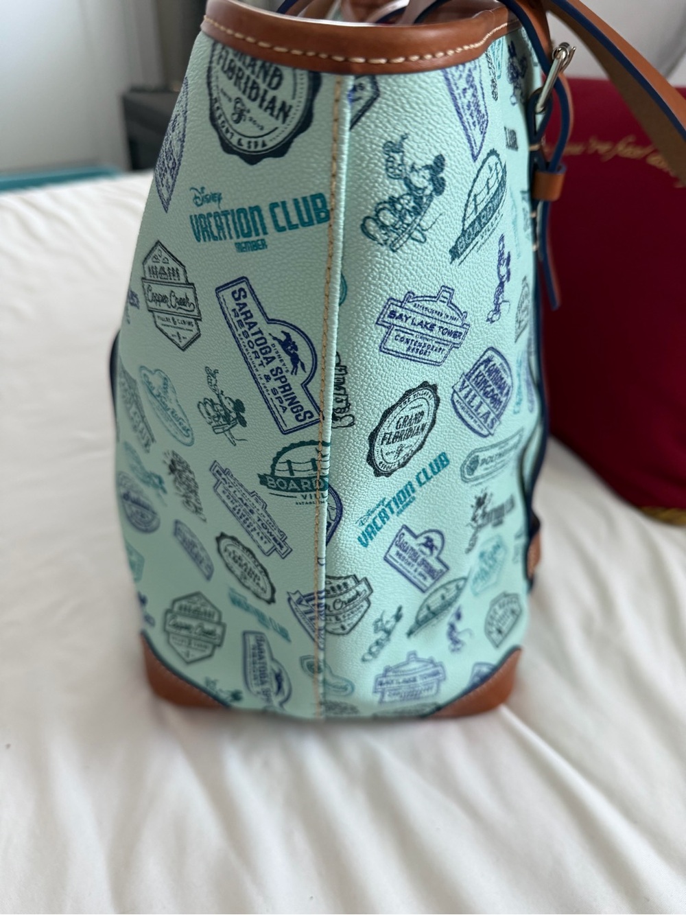Dooney & Bourke Mint and Tan Disney Vacation Club Tote Bag - Picture 4 of 5